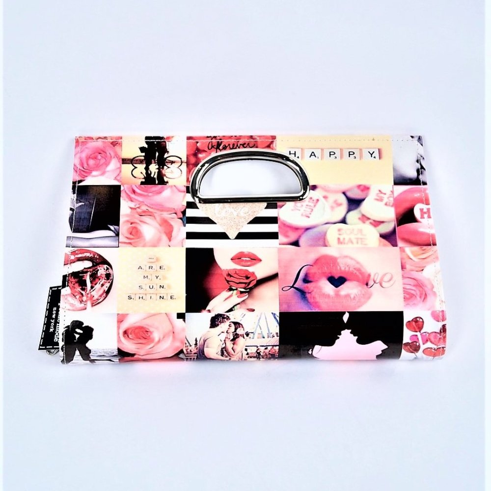 NWT Vibrant Collage Clutch/Shoulder Bag - Picture 1 of 3